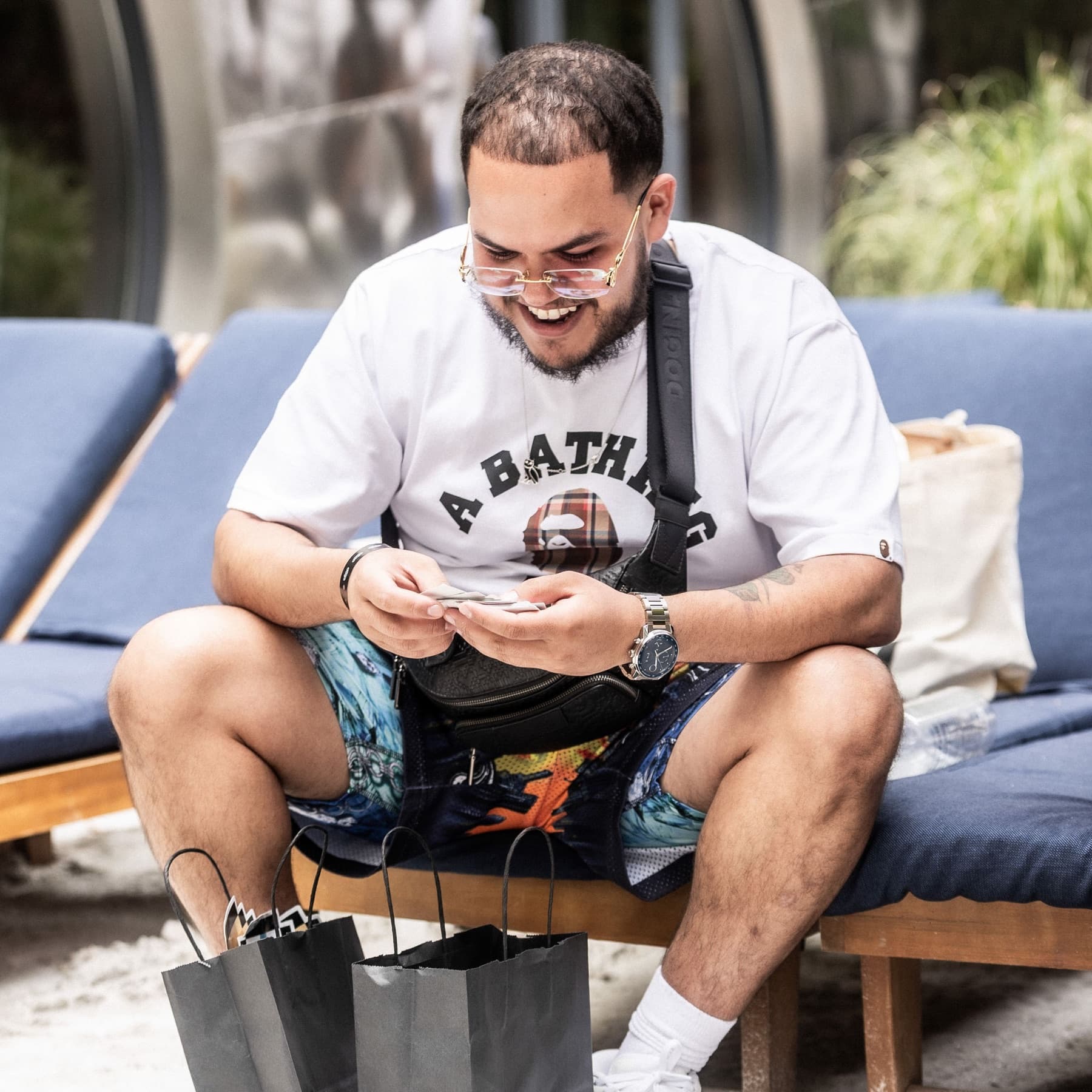 Rafael Reyes (Raf / Rafmeta) at the DDNYC 2026 pool party swag drop at Dream Downtown in New York